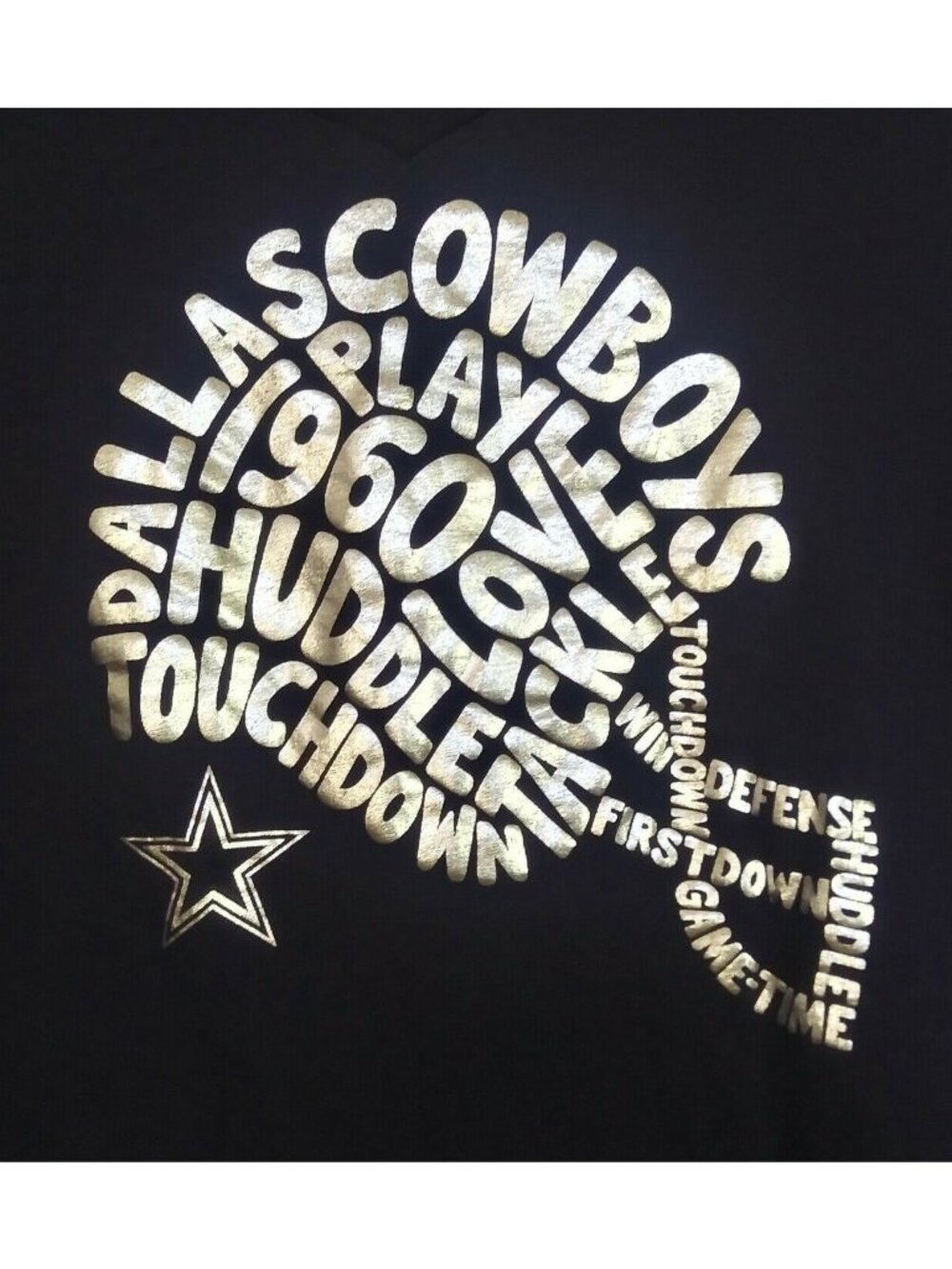 Dallas Cowboys Size XL Top Blue Fan Apparel Graphic T-Shirt Short Sleeves V-Neck - Picture 3 of 6